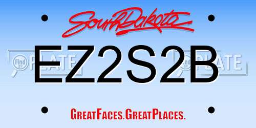 EZ2S2B South Dakota License Plate