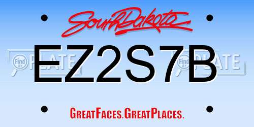 EZ2S7B South Dakota License Plate