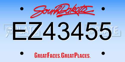 EZ43455 South Dakota License Plate