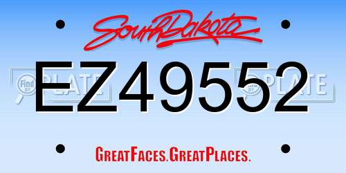 EZ49552 South Dakota License Plate