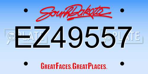 EZ49557 South Dakota License Plate