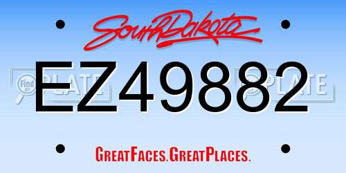 EZ49882 South Dakota License Plate