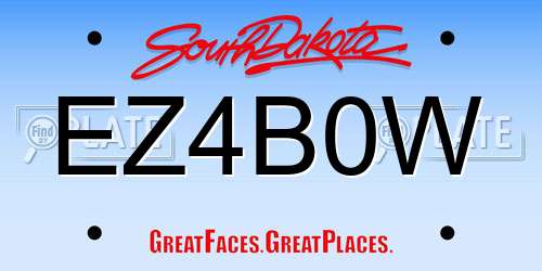 EZ4B0W South Dakota License Plate
