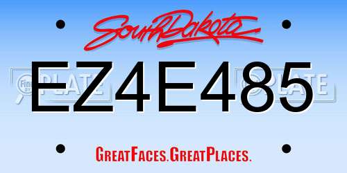EZ4E485 South Dakota License Plate