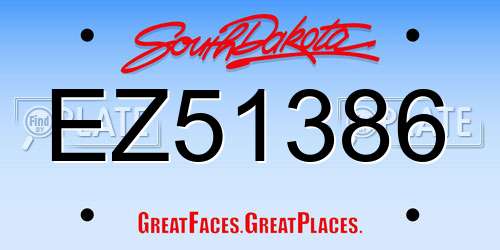 EZ51386 South Dakota License Plate