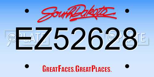 EZ52628 South Dakota License Plate