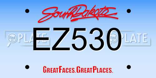 EZ530 South Dakota License Plate