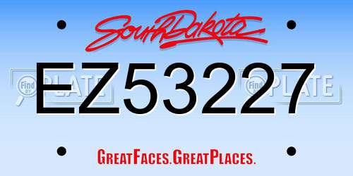 EZ53227 South Dakota License Plate