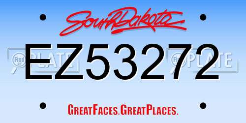 EZ53272 South Dakota License Plate