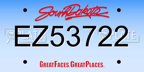 EZ53722 South Dakota License Plate