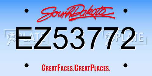 EZ53772 South Dakota License Plate