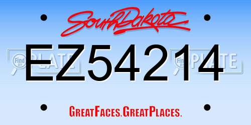 EZ54214 South Dakota License Plate