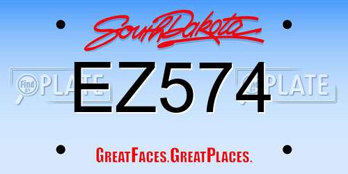 EZ574 South Dakota License Plate