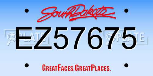 EZ57675 South Dakota License Plate