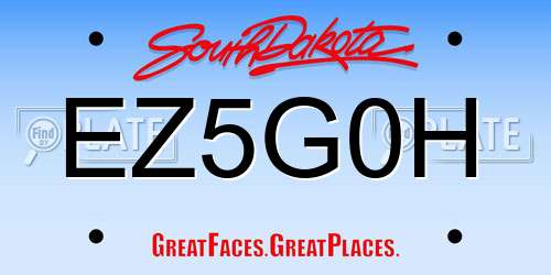 EZ5G0H South Dakota License Plate