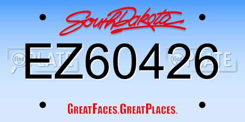 EZ60426 South Dakota License Plate
