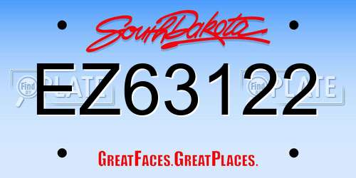 EZ63122 South Dakota License Plate