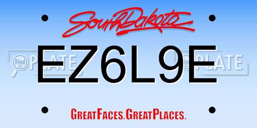 EZ6L9E South Dakota License Plate