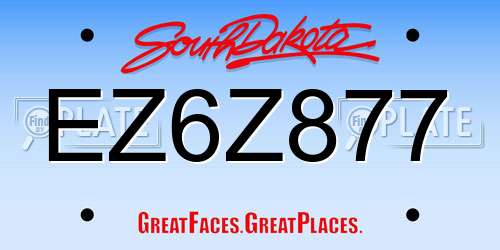 EZ6Z877 South Dakota License Plate