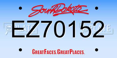 EZ70152 South Dakota License Plate