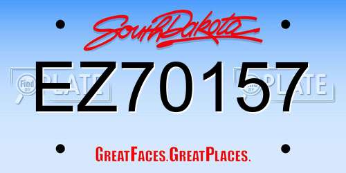 EZ70157 South Dakota License Plate