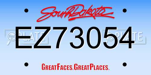 EZ73054 South Dakota License Plate