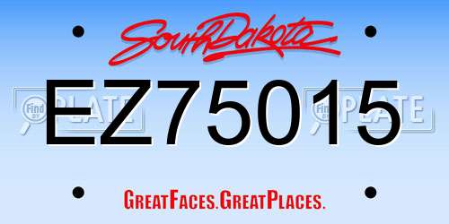 EZ75015 South Dakota License Plate