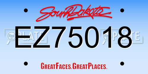 EZ75018 South Dakota License Plate