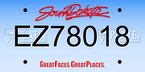 EZ78018 South Dakota License Plate