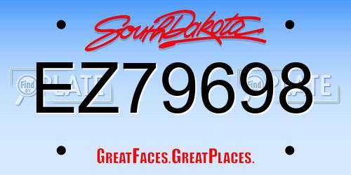 EZ79698 South Dakota License Plate