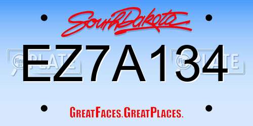 EZ7A134 South Dakota License Plate