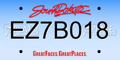 EZ7B018 South Dakota License Plate