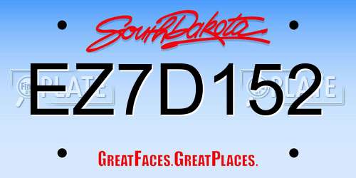 EZ7D152 South Dakota License Plate