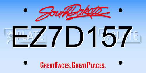 EZ7D157 South Dakota License Plate