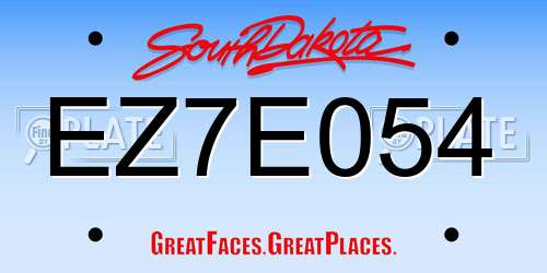 EZ7E054 South Dakota License Plate