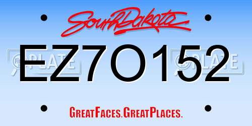 EZ7O152 South Dakota License Plate