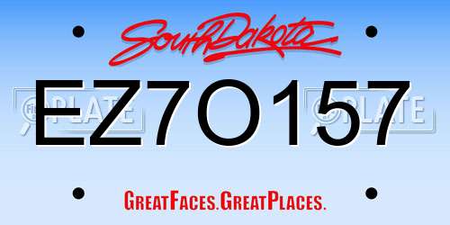 EZ7O157 South Dakota License Plate