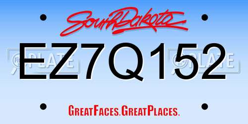 EZ7Q152 South Dakota License Plate