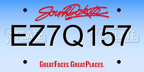 EZ7Q157 South Dakota License Plate