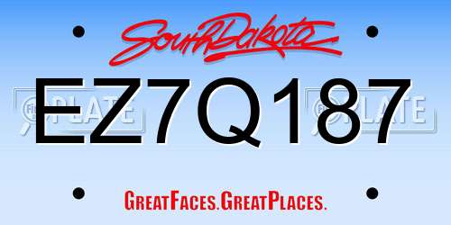 EZ7Q187 South Dakota License Plate
