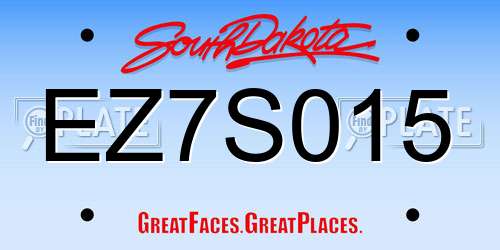 EZ7S015 South Dakota License Plate