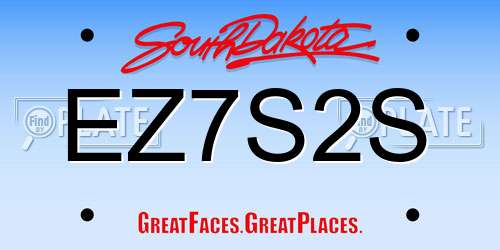 EZ7S2S South Dakota License Plate