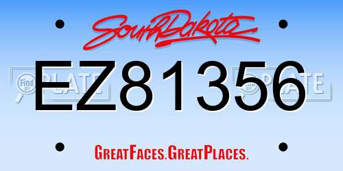 EZ81356 South Dakota License Plate