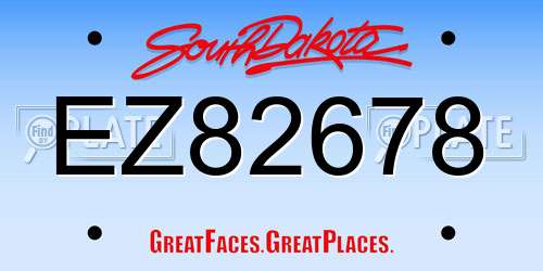 EZ82678 South Dakota License Plate