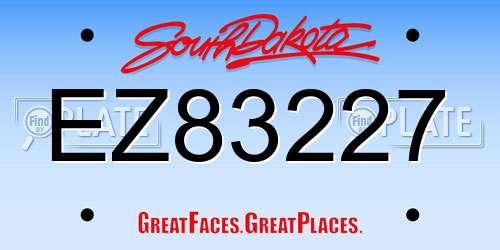 EZ83227 South Dakota License Plate