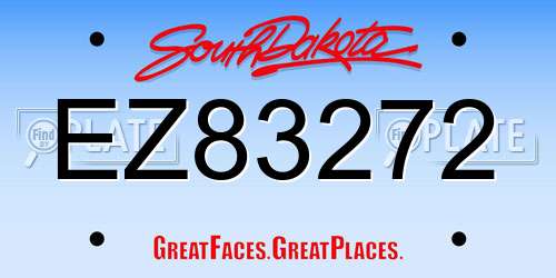 EZ83272 South Dakota License Plate
