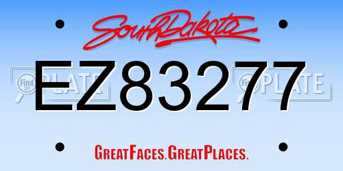 EZ83277 South Dakota License Plate