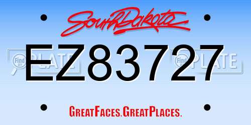 EZ83727 South Dakota License Plate