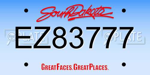EZ83777 South Dakota License Plate