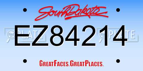EZ84214 South Dakota License Plate